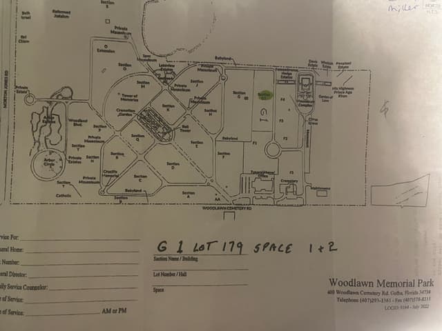 Multiple Graves for Sale - Woodlawn Memorial Park (Orlando) - Gotha (2 Spots, 400 Woodlawn Cemetery Rd. - Gotha, Florida 34734): CB-900038